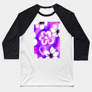 LOVELY PINK AND PURPLE FLORAL PRINT Baseball T-Shirt